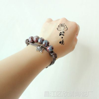 景德鎮復古時尚陶瓷首飾 手工編織手鏈，民族風配飾盡顯東方韻味