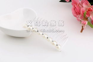 韓國進口鑲水鉆珍珠流行美發梳插梳劉海梳 帶齒發卡 美發飾品銷售